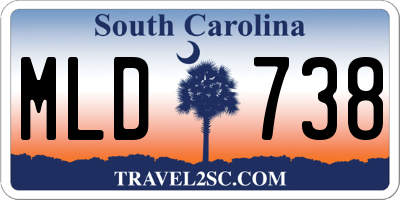 SC license plate MLD738