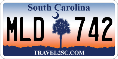 SC license plate MLD742