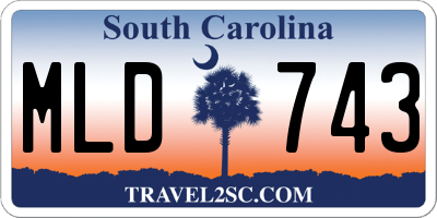 SC license plate MLD743