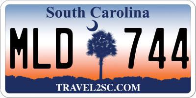 SC license plate MLD744