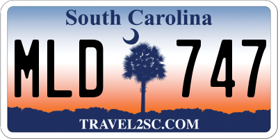 SC license plate MLD747