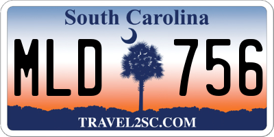 SC license plate MLD756