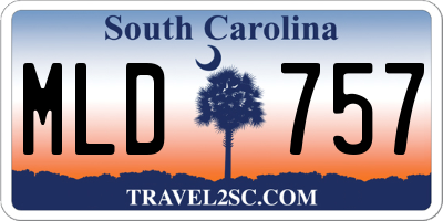 SC license plate MLD757