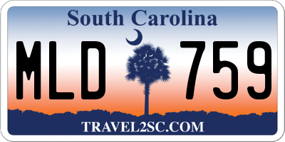 SC license plate MLD759