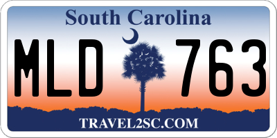 SC license plate MLD763