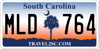 SC license plate MLD764