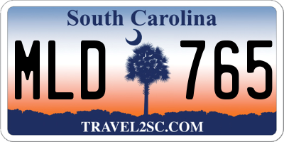 SC license plate MLD765