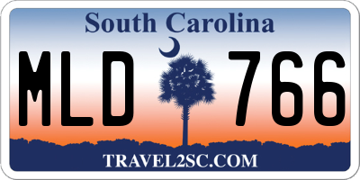 SC license plate MLD766