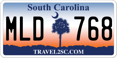 SC license plate MLD768