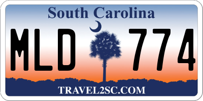 SC license plate MLD774