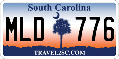SC license plate MLD776