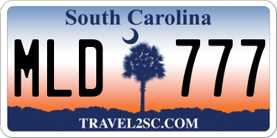 SC license plate MLD777
