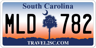 SC license plate MLD782