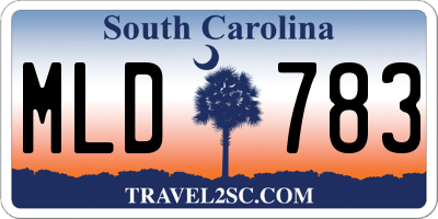 SC license plate MLD783