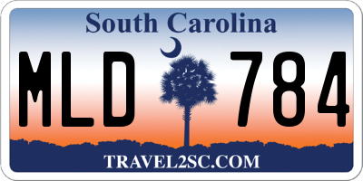 SC license plate MLD784