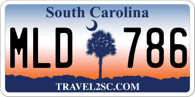 SC license plate MLD786