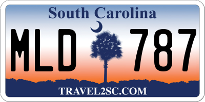 SC license plate MLD787