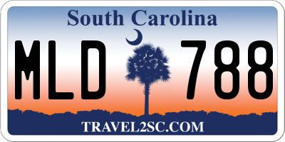 SC license plate MLD788