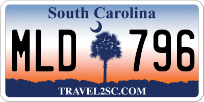 SC license plate MLD796