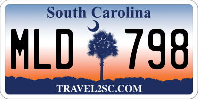 SC license plate MLD798