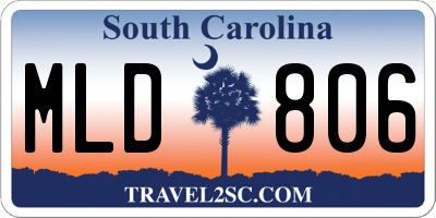 SC license plate MLD806