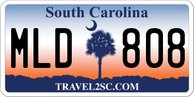 SC license plate MLD808