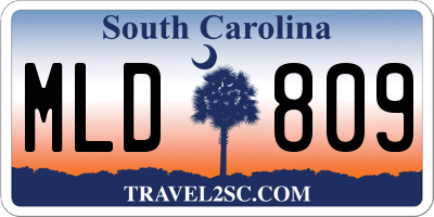 SC license plate MLD809