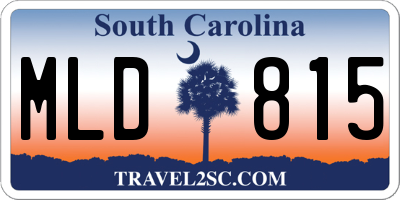 SC license plate MLD815