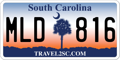 SC license plate MLD816