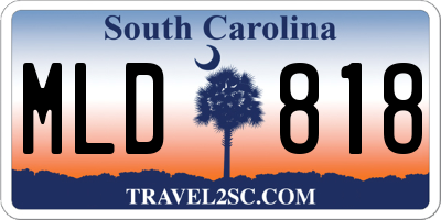 SC license plate MLD818