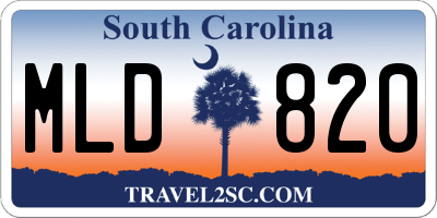 SC license plate MLD820
