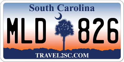 SC license plate MLD826