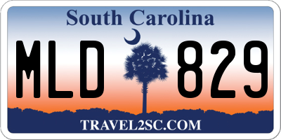SC license plate MLD829