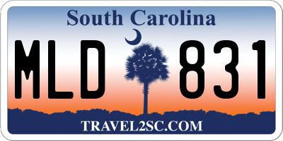 SC license plate MLD831