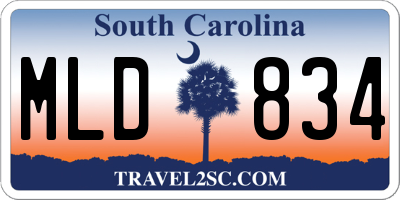 SC license plate MLD834