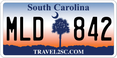 SC license plate MLD842