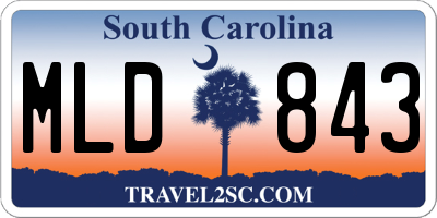 SC license plate MLD843