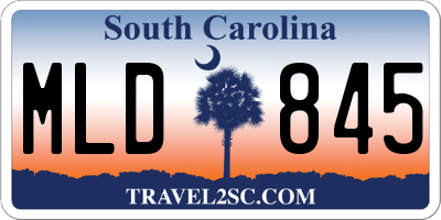 SC license plate MLD845