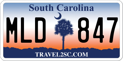 SC license plate MLD847