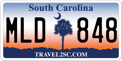 SC license plate MLD848