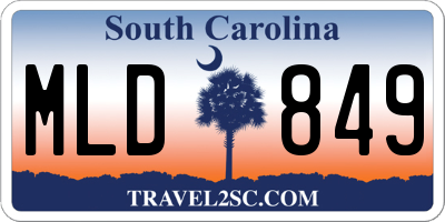 SC license plate MLD849