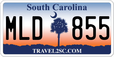 SC license plate MLD855