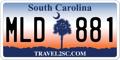 SC license plate MLD881