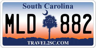 SC license plate MLD882