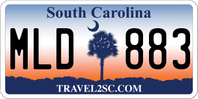 SC license plate MLD883