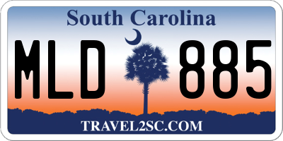 SC license plate MLD885