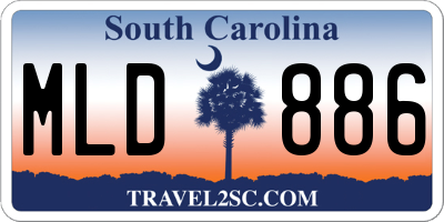 SC license plate MLD886