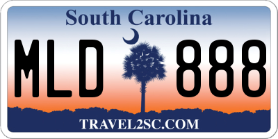 SC license plate MLD888