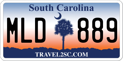 SC license plate MLD889