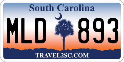 SC license plate MLD893
